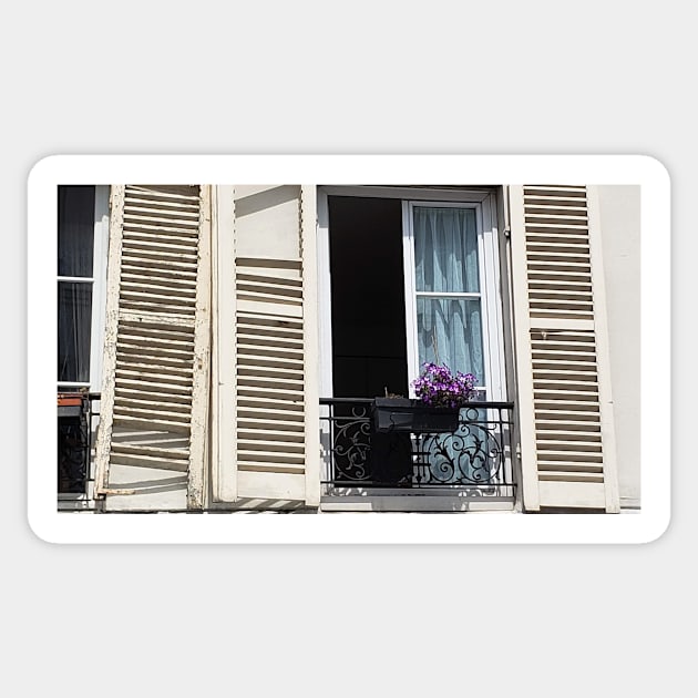 Paris Apartment Window and Shutters Sticker by BlackBeret